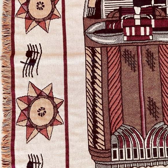 Beacon Blanket Juke Box Reversible The Blanket Brand Vtg 100% Cotton - Picture 5 of 13